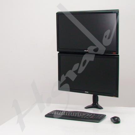 Dual Vertical LCD Monitor Stand - Clamp Base
