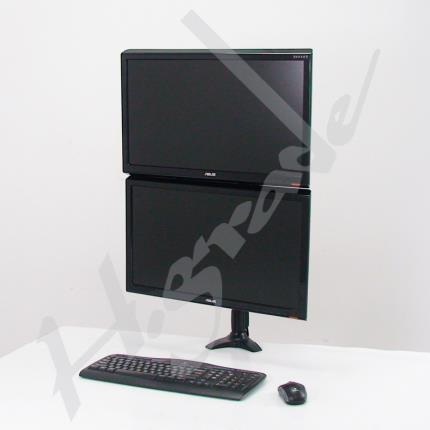 Vertical Dual LCD Monitor Stand - Grommet Base