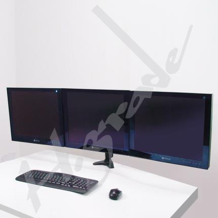 Multi Mounts - Triple Ergonomic LCD Monitor Arm - Grommet Base