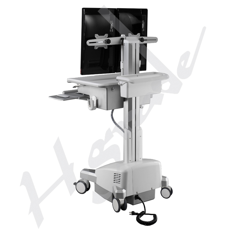 Mobile Workstation Trolley Cart for HealthCare/Medical IT - with SLA batteries to support dual monitors