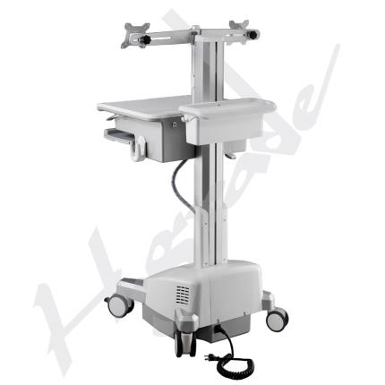 Mobile Workstation Trolley Cart for HealthCare/Medical IT - with SLA batteries to support dual monitors