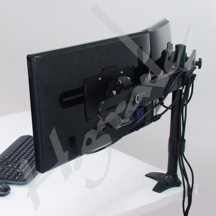 Multi Mounts - Large Dual LCD Monitor Desk Mount - Vesa 200 x100