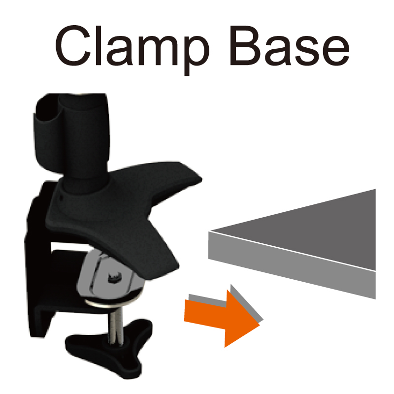 Single LCD Arm - Clamp base