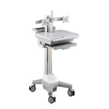 SLA Powered by Dual Monitor HealthCare Mobile Trolley cart for medical dental IT Cart