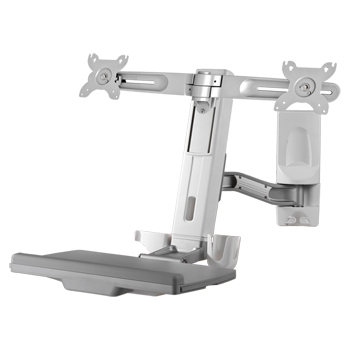 Sit-Stand Spring Arm Desk Mount Computer Workstation Combo System, OEW12E