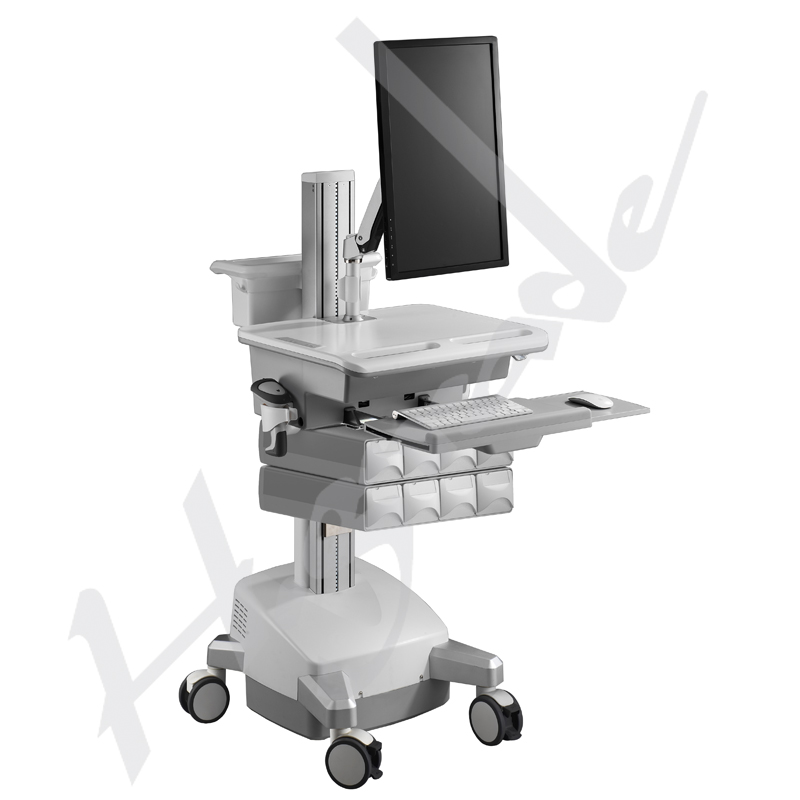 Mobile Workstation Trolley Cart for HealthCare/Medical IT - with SLA batteries and LCD ARM to support single monitor