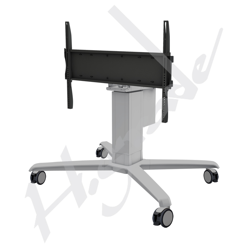 Mobile Trolley Cart with Motorized (Electrical) LIFT and Flat Mount for Large Format e-Touch Interactive Display