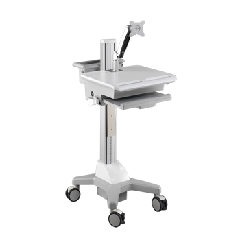 Mobile Cart for HealthCare IT - Single Monitor with Interactive Arm