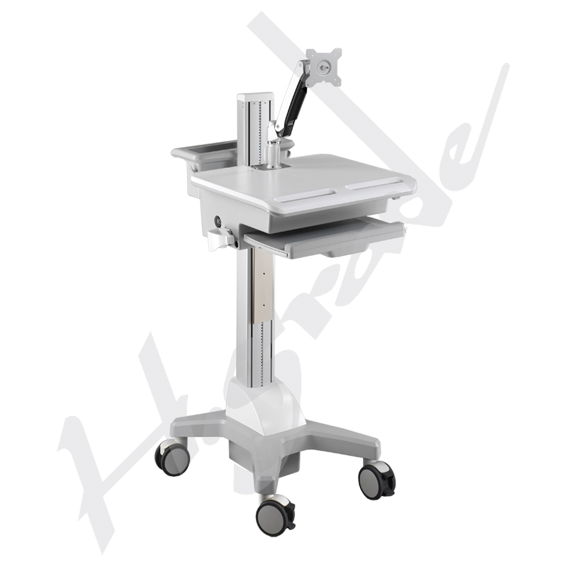 Mobile Cart for HealthCare IT - Single Monitor with Interactive Arm