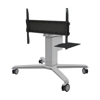 Mobile Trolley Cart with Motorized (Electrical) LIFT and Flat Mount for Large Format e-Touch Interactive Display