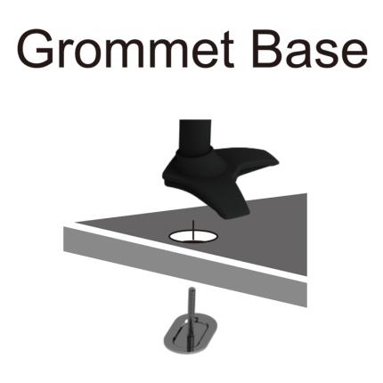 Vertical Dual LCD Monitor Stand - Grommet Base