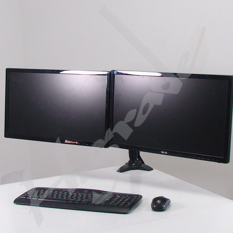 Multi Mounts Dual LCD Monitor Stand Grommet Base, TI742 Highgrade