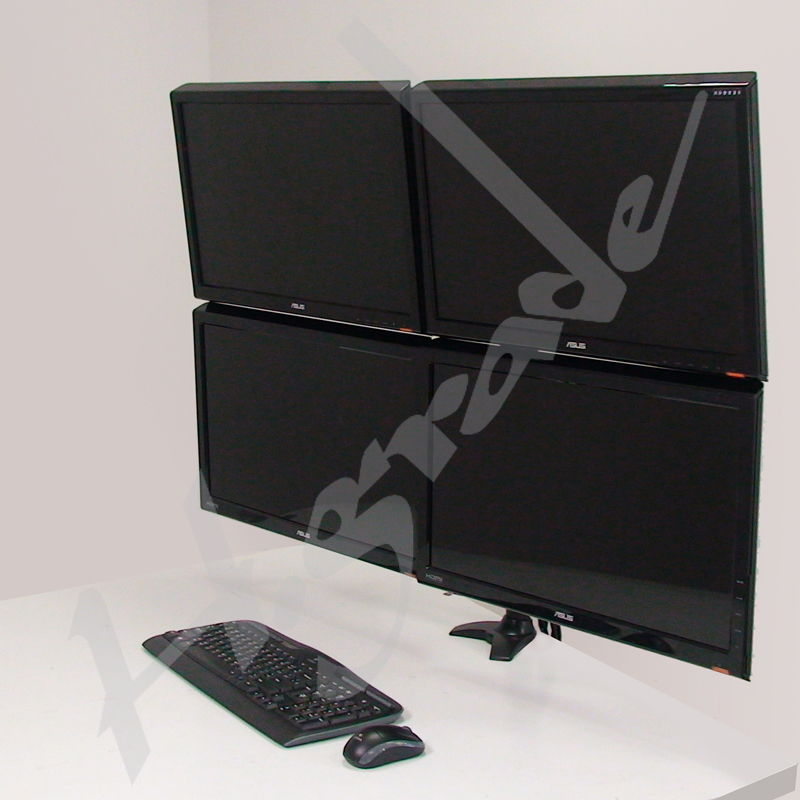 Multi Mounts - Quad LCD Monitor Stand - Grommet Base, TI744 - Highgrade ...