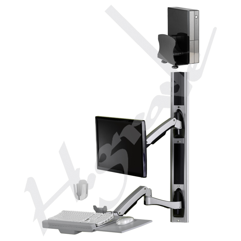 W8812A- WALL MOUNT SYSTEM, Keyboard & Monitor Mount with CPU Holder