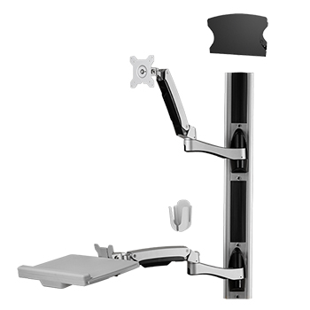 W8822A- WALL MOUNT SYSTEM, Keyboard & Monitor Mount with CPU holder