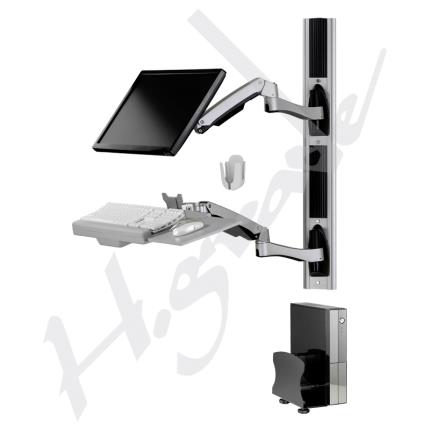 W8822A- WALL MOUNT SYSTEM, Keyboard &amp; Monitor Mount with CPU holder